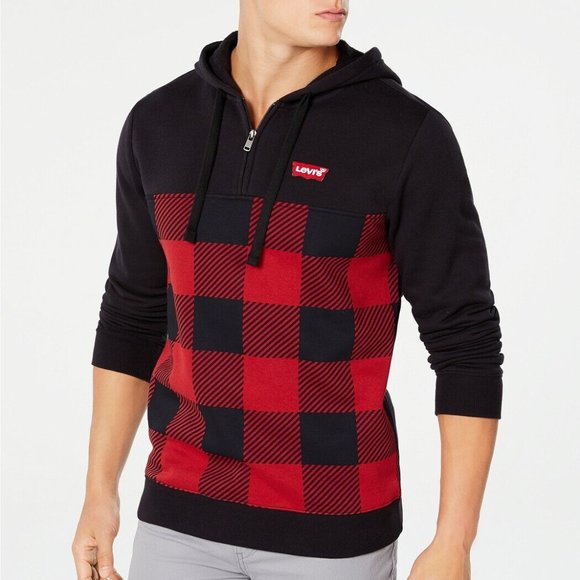Levi's Other - NWT Levi's Kasey Quarter-Zip Hoodie Red/Black